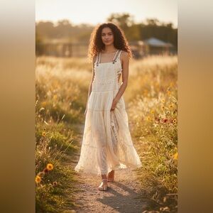 Elegant Cream Midi Dress